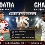 Nhận định trực tiếp trận đấu Croatia vs Ghana tại vòng bảng World Cup 2026 trên nền tảng Xoilac TV.