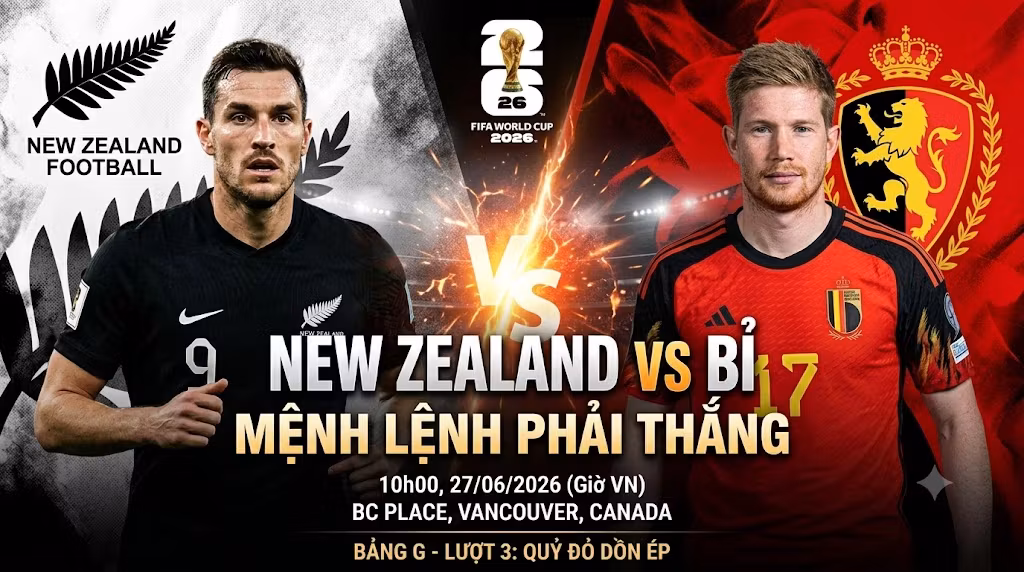 Nhận định New Zealand vs Bỉ (10h00, 27/06): Quỷ đỏ dồn ép, mệnh lệnh phải thắng